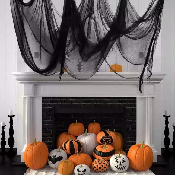 Halloween Black Creepy Cloth 276 x 87 inch Spooky Halloween Decoration - Picture 4 of 6